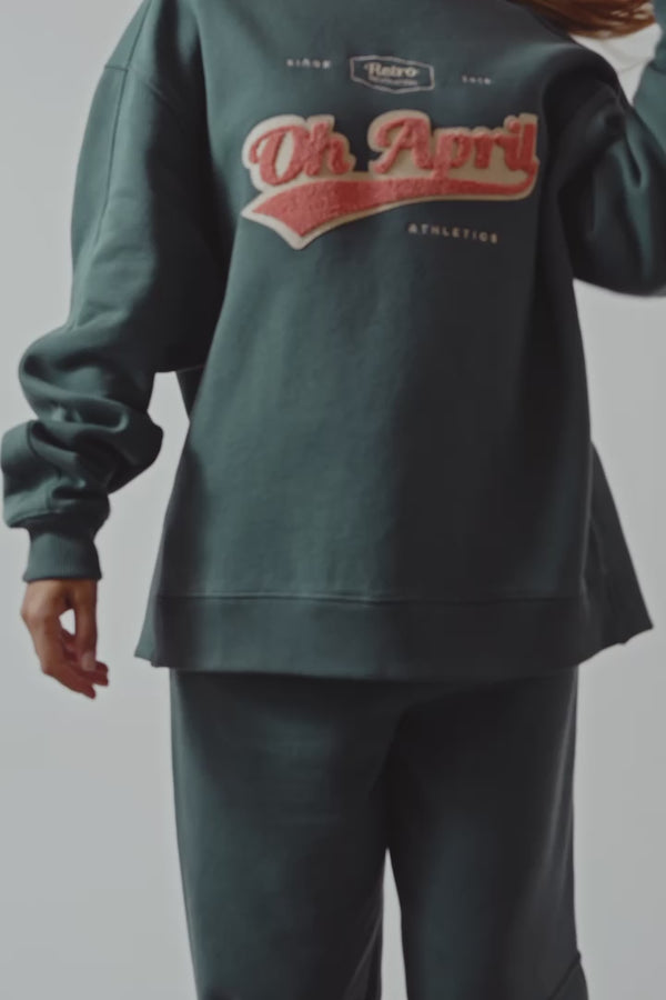 Oh April Ivo Sweatshirt Retro OH APRIL Forest Green