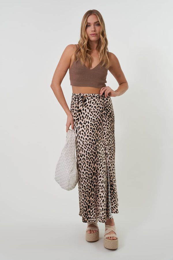 Oh April Aji Knit Top Brown