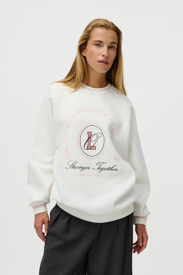 Oh April Alena Raglan Sweater Off White