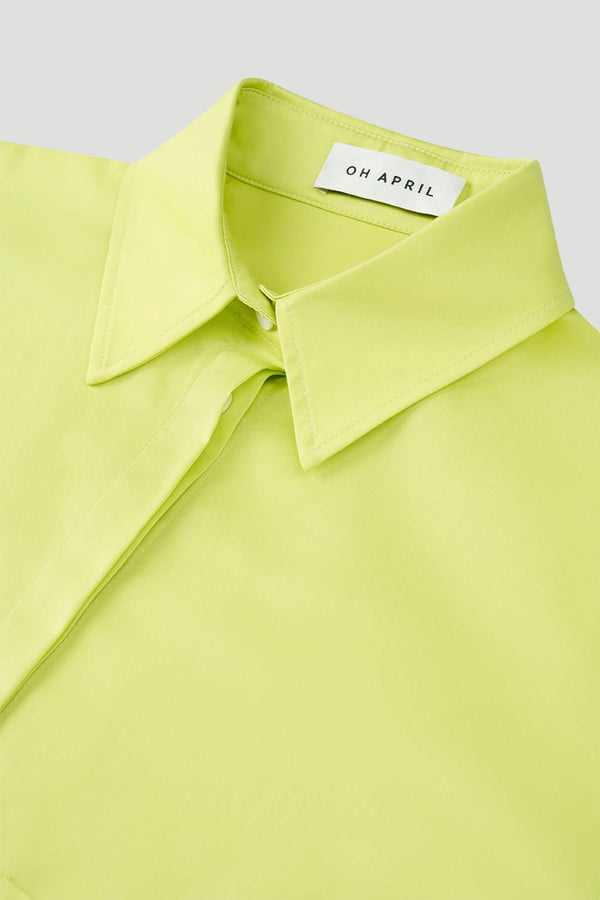 Oh April Aria Cropped Blouse Lime