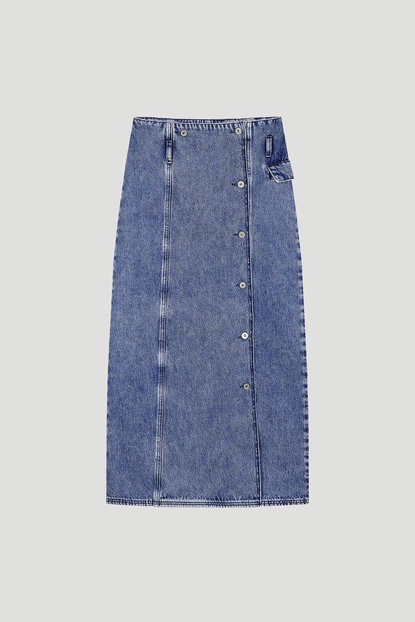 oh april Aspen Denim Skirt Blue