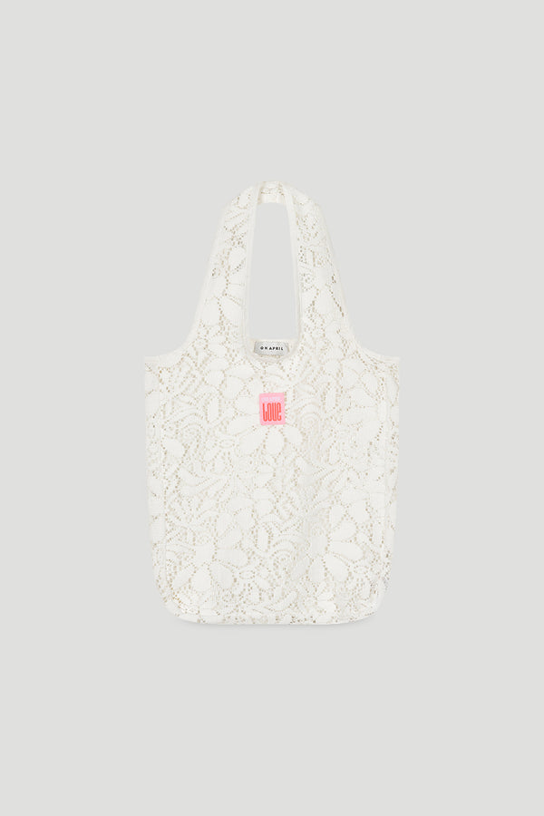 oh april Atemoya Lace Bag Off White