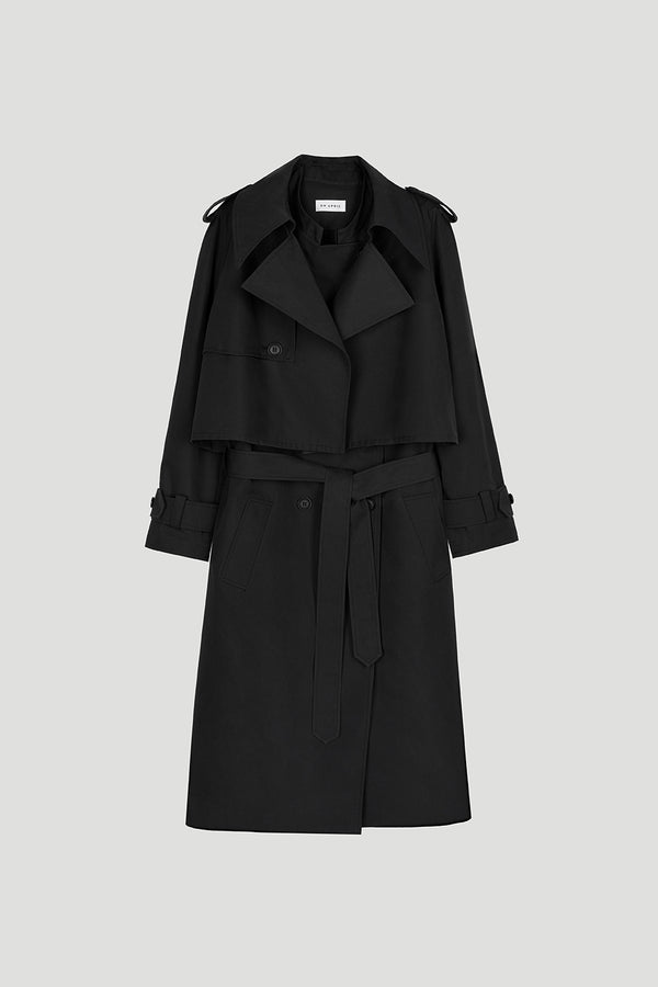 Oh April Aubrey Trenchcoat Black