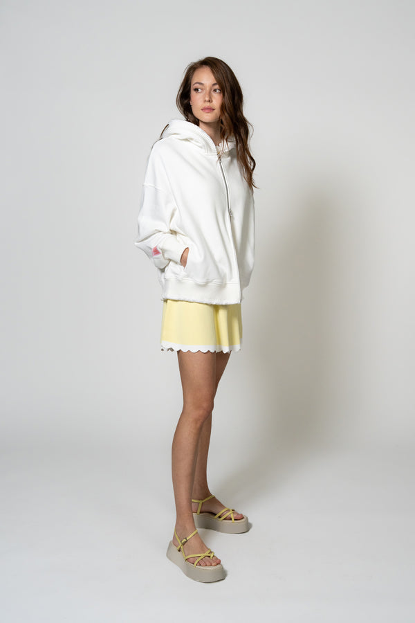 Oh April Belo Zipper Hoodie Pearl