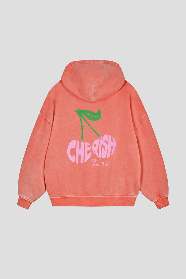 oh april BF Hoodie Cherish Coral Acid
