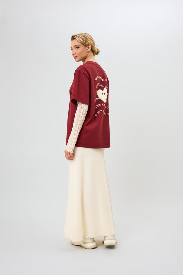 oh april BF T-Shirt Good Karma Wave Merlot