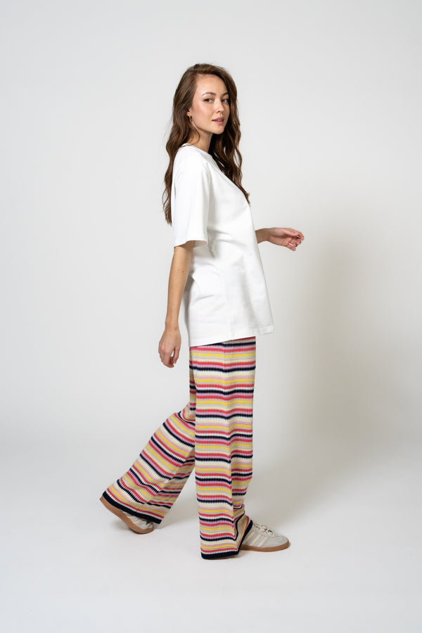 Oh April BF T-Shirt Summer Party Stripe Pearl