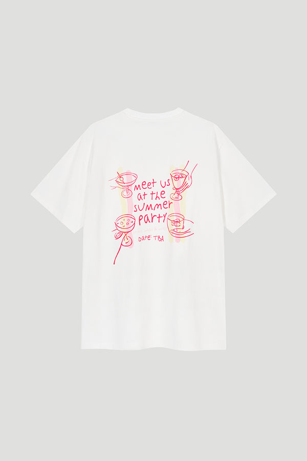 oh april BF T-Shirt Summer Party Stripe Pearl