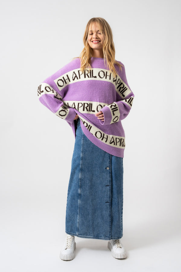 Oh April Billie Knit Jumper Bright Lilac