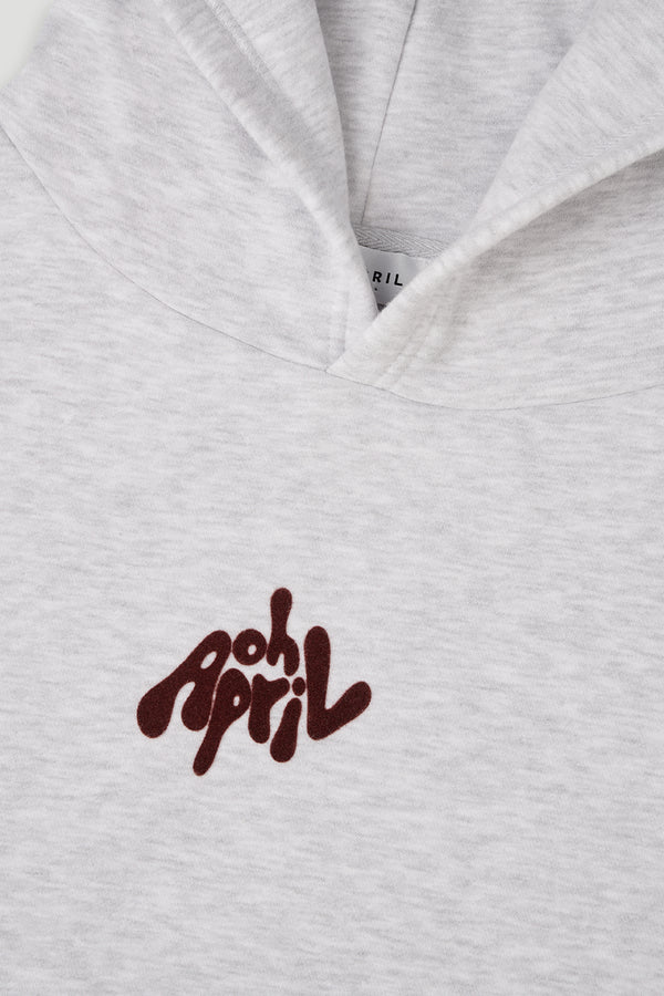 Oh April Boyfriend Hoodie Fluffy Grey Melange