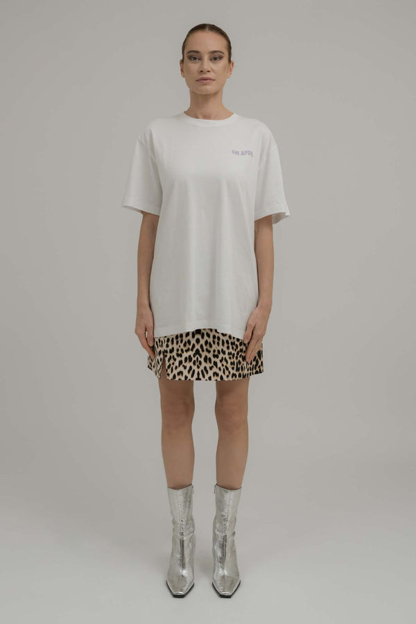 Oh April Boyfriend T-Shirt Distance Call White