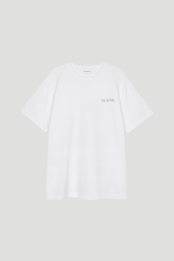 Oh April Boyfriend T-Shirt Distance Call White