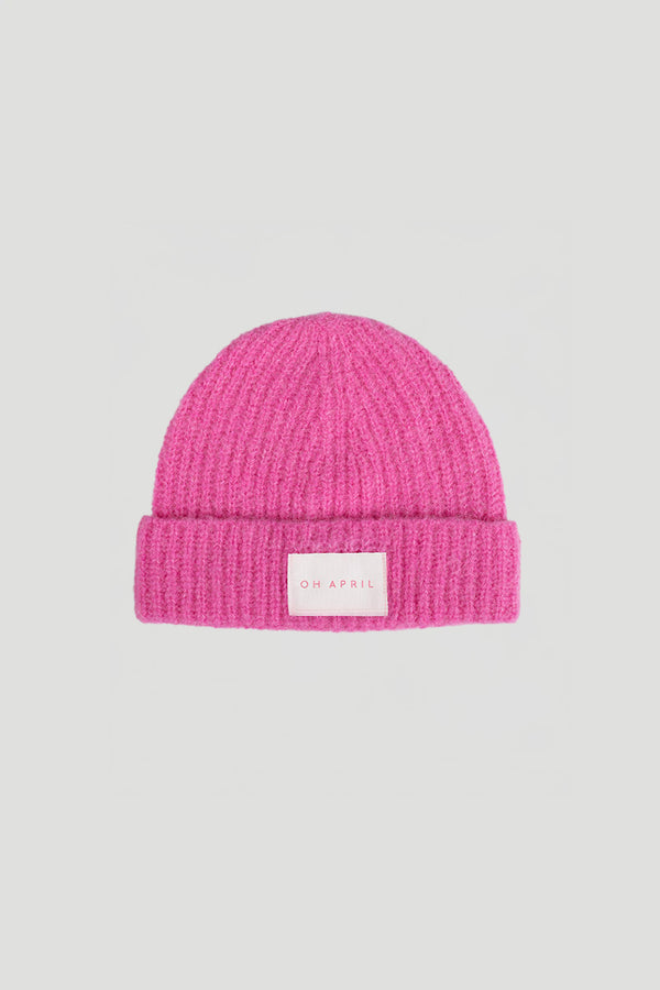 oh april Bree Beanie Deep Pink