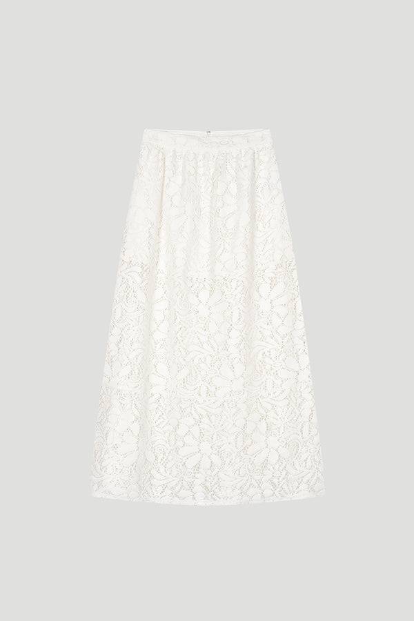 oh april Cherimoya Lace Skirt Off White