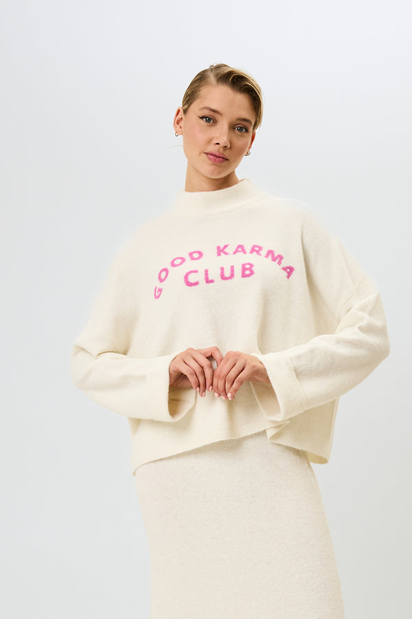 Oh April Coco Knit Jumper Off White