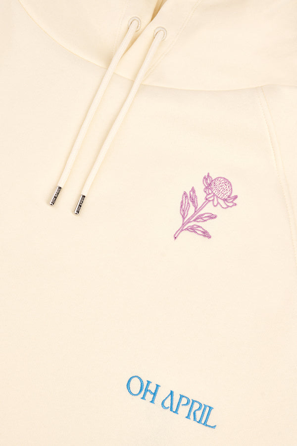 Oh April Cropped Hoodie Scribble Soft Sand