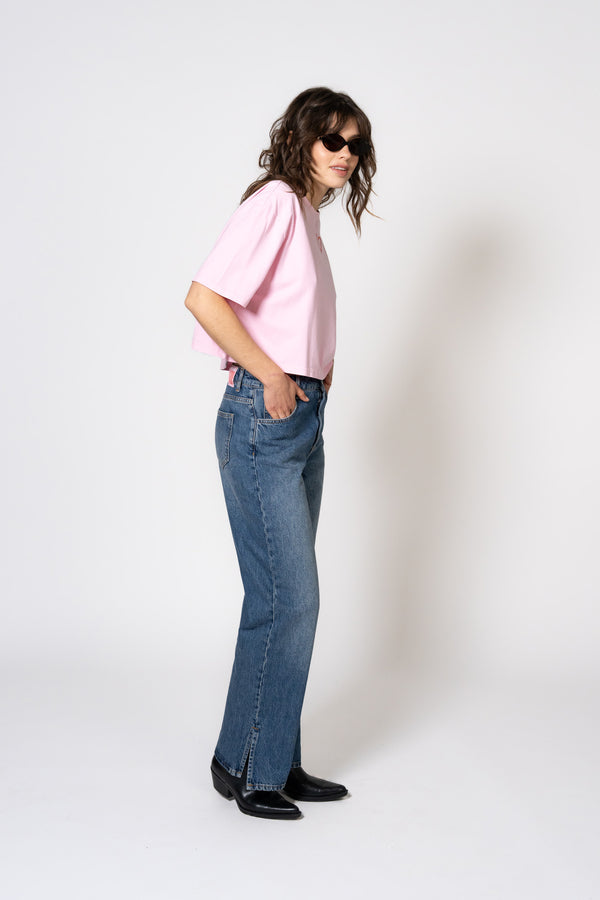 Oh April Cropped T-Shirt Heart Soft Blush