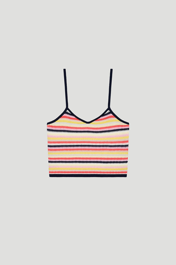oh april Feijoa Knit Top Multicolor Stripe