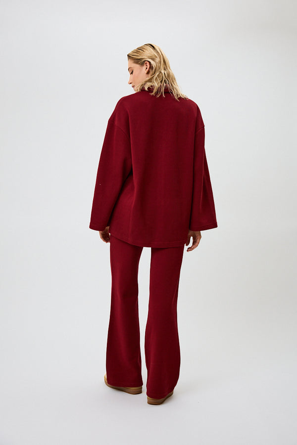 Oh April Fleur Winter Blouse Merlot