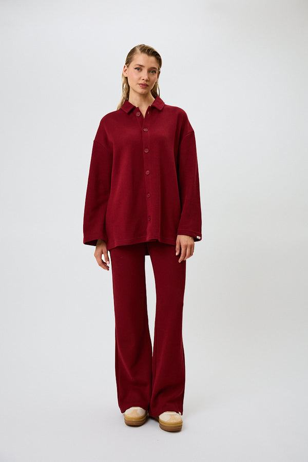 Oh April Fleur Winter Blouse Merlot