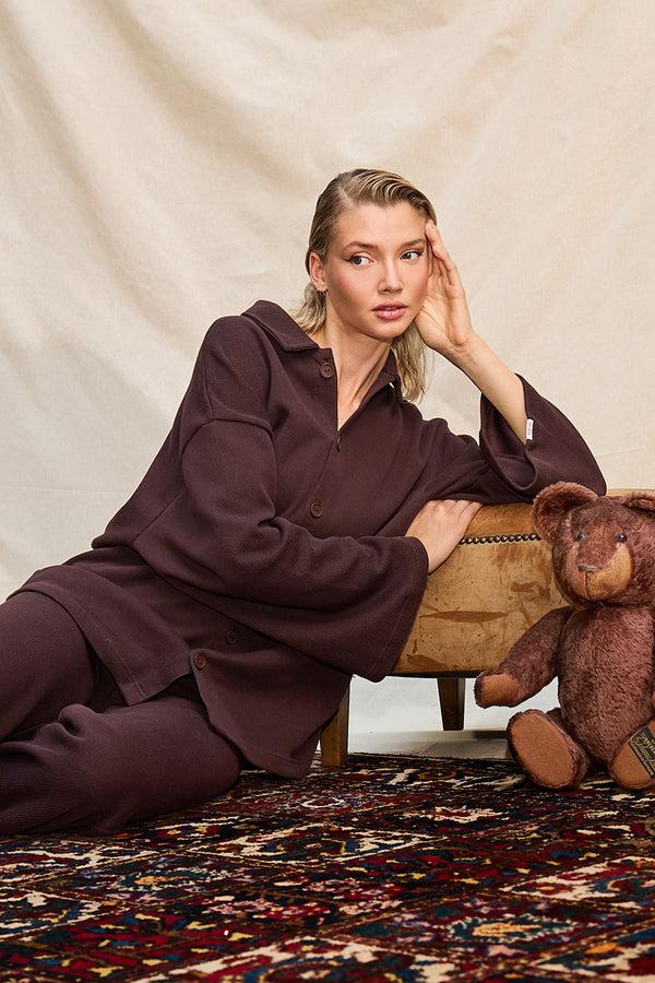 oh april Fleur Winter Blouse Truffle