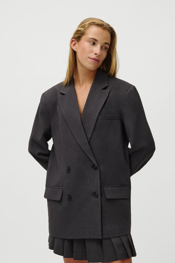 Oh April Franja Blazer Dark Grey Melange