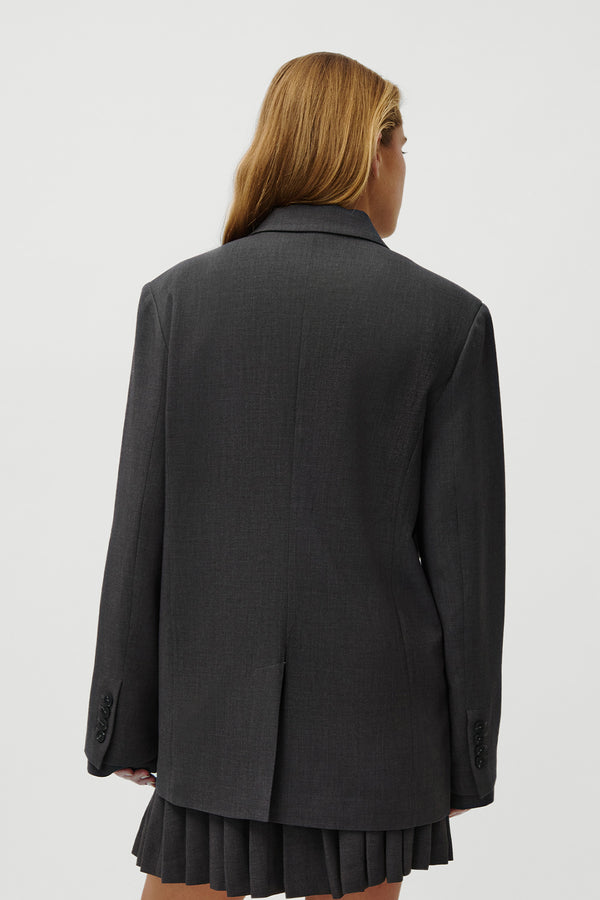 Oh April Franja Blazer Dark Grey Melange