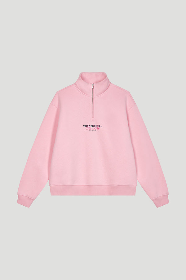 Oh April Georgia Half-Zip Sweater Baby Rose