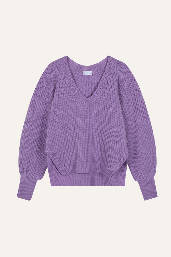 oh april Harper Oversized V-Neck Lilac
