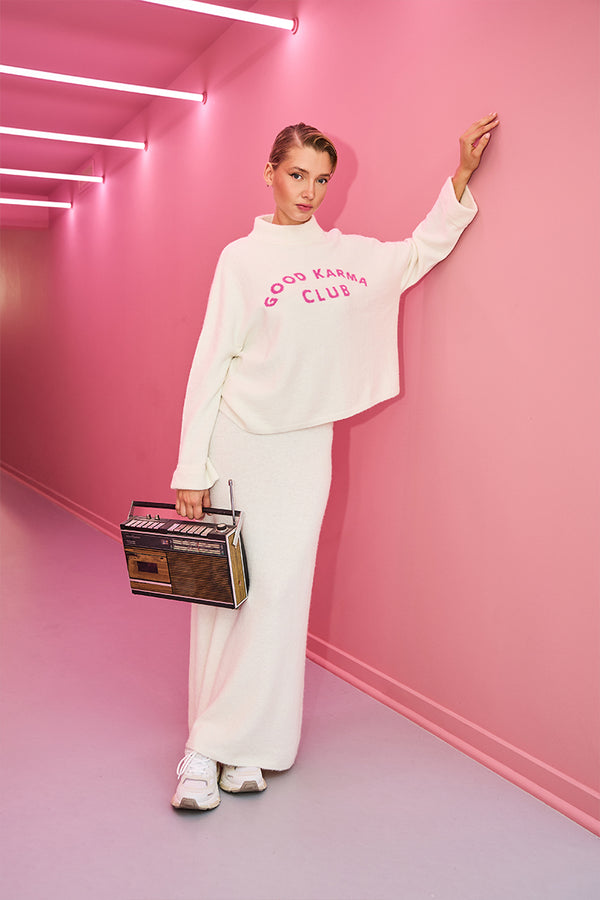 oh april Insa Knit Skirt Off White