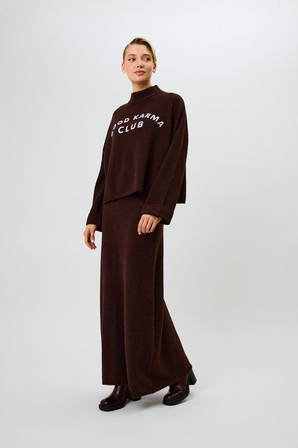 oh april Insa Knit Skirt Truffle