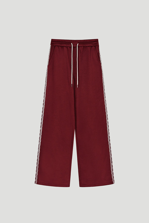 Oh April Kael Lace Trackpants Merlot