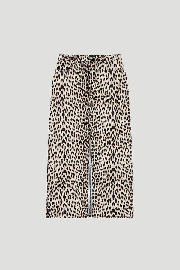 Oh April Kaia Denim Skirt Leo