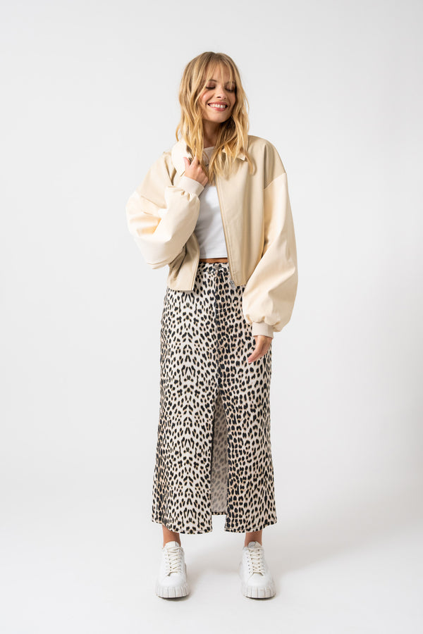 oh april Kaia Denim Skirt Leo