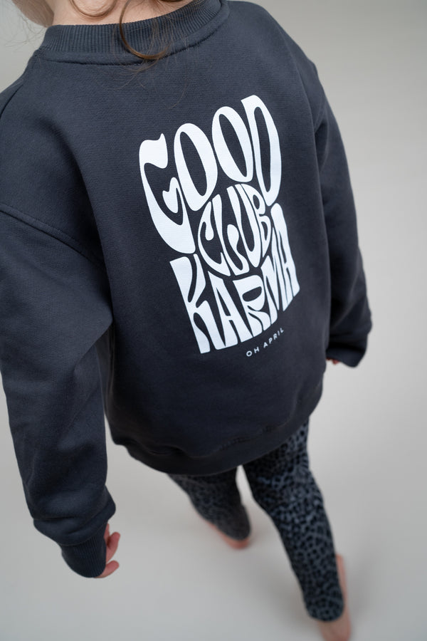 Oh April Kids Sweater Good Karma Club Anthracite