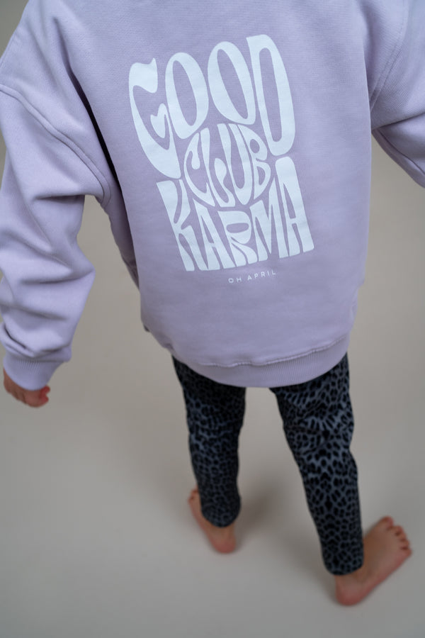 Oh April Kids Sweater Good Karma Club Lilac