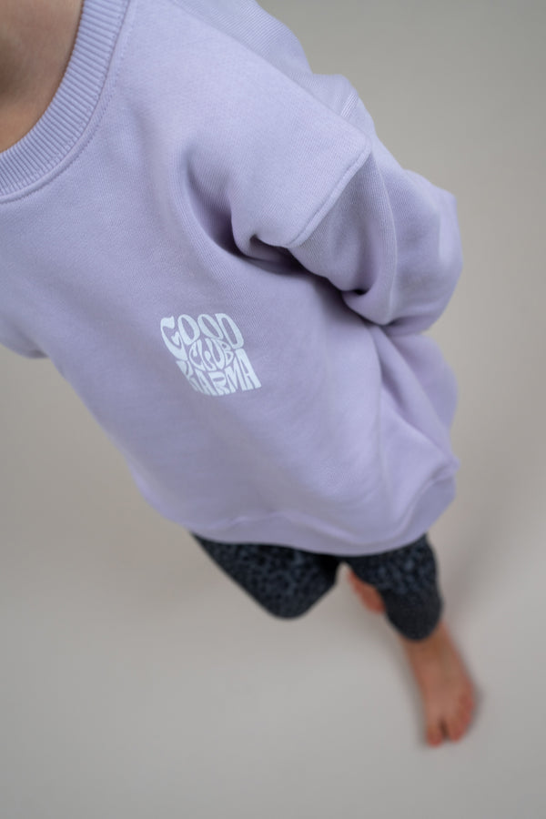Oh April Kids Sweater Good Karma Club Lilac