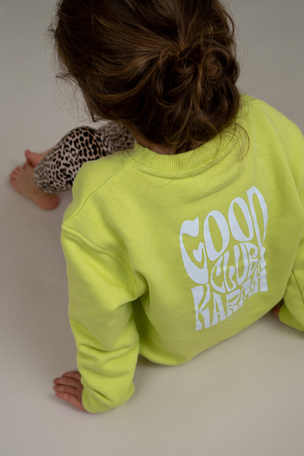 Oh April Kids Sweater Good Karma Club Lime
