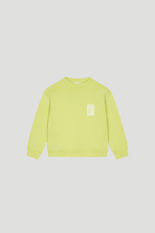 Oh April Kids Sweater Good Karma Club Lime
