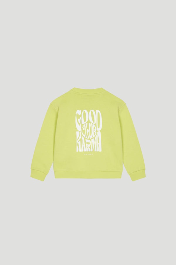 oh april Kids Sweater Good Karma Club Lime