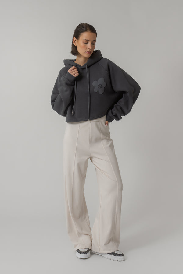 oh april Koa Cropped Hoodie Dark Iron