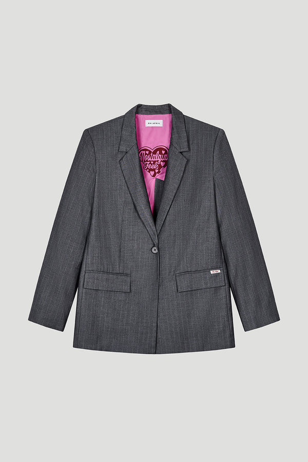 Oh April Krissy Blazer Pinstripe