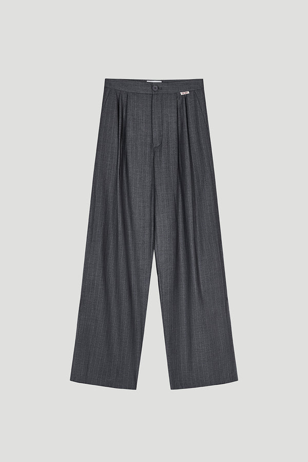 Oh April Leana Pleated Trousers Pinstripe