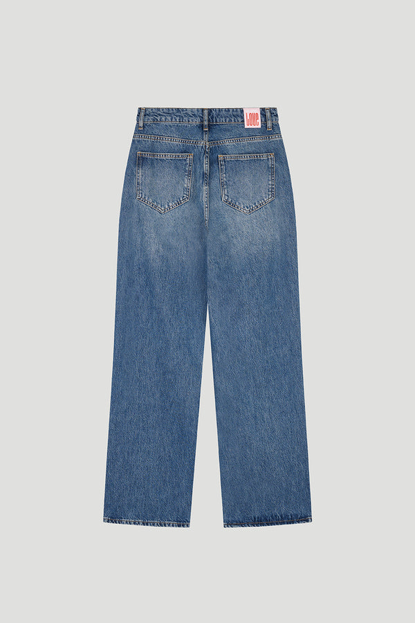 Oh April Lily Denim Pants Denim Mid Blue