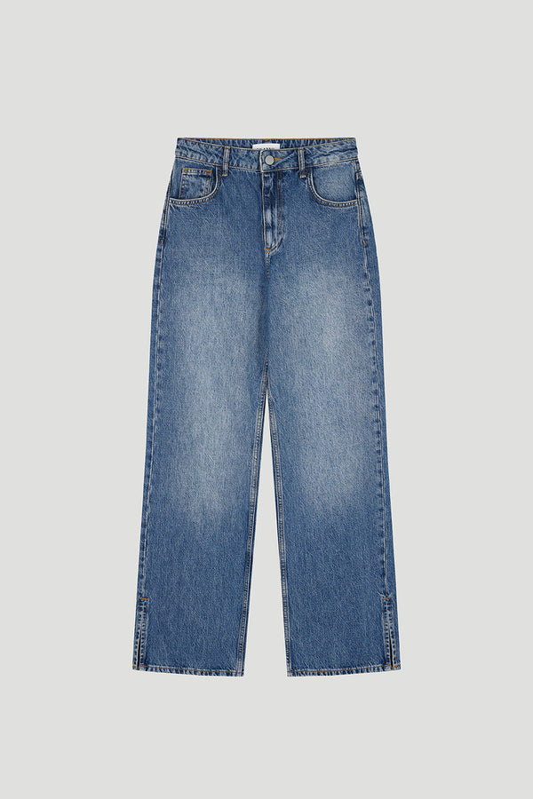 oh april Lily Denim Pants Denim Mid Blue