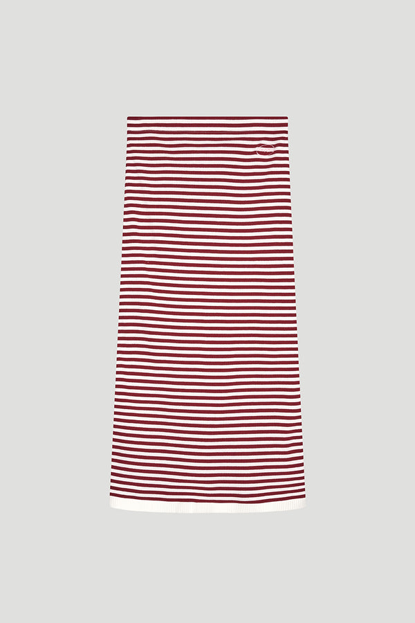 Oh April Lior Striped Skirt Cherrywood