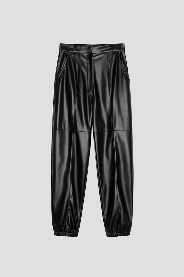 oh april Lona Vegan Leather Pants Black