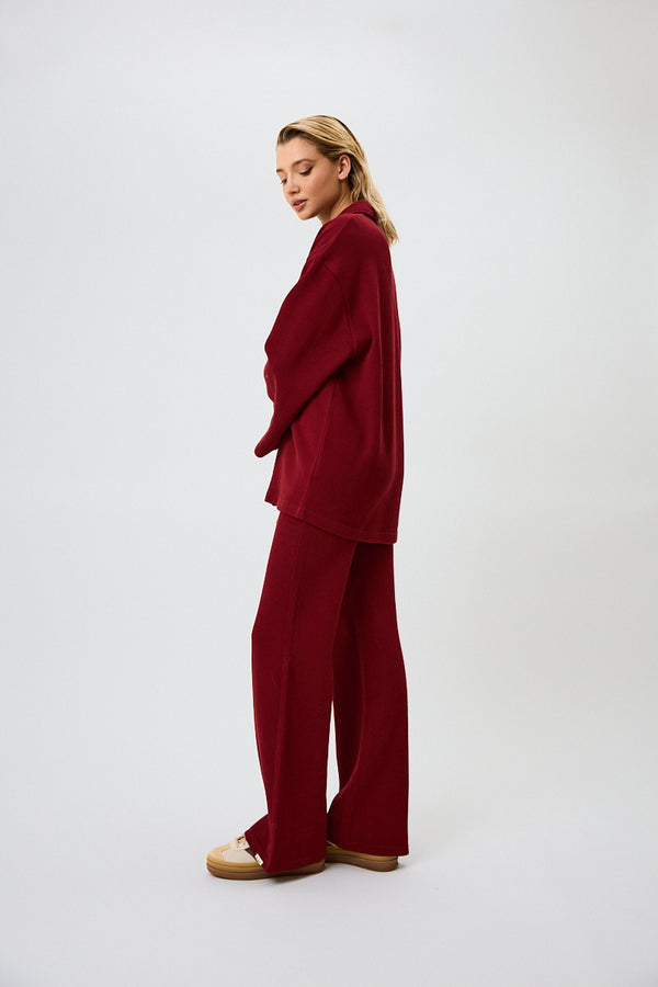 Oh April Lyle Flared Winter Pants Merlot