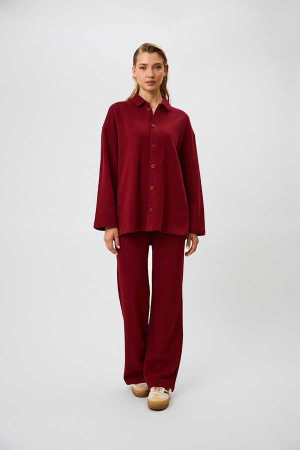 oh april Lyle Flared Winter Pants Merlot