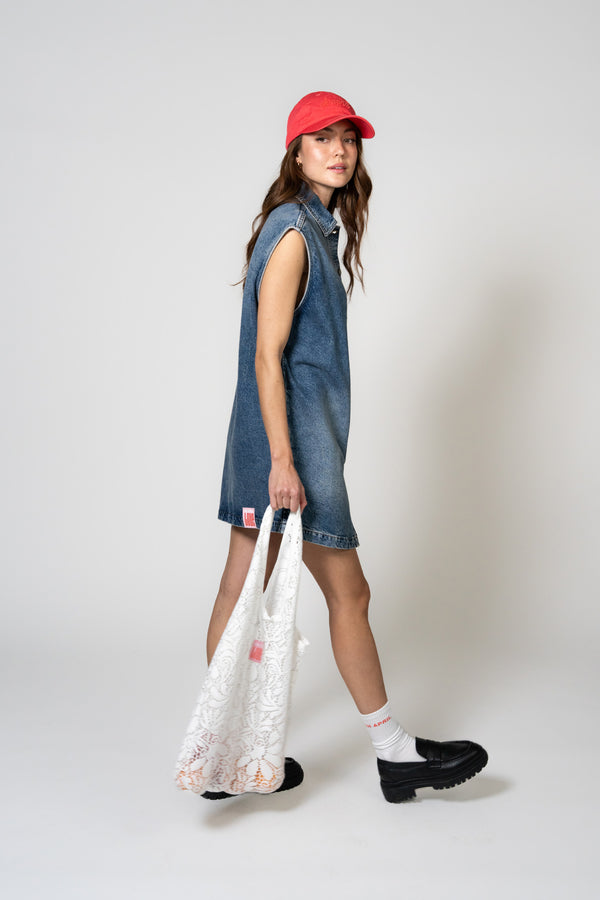 Oh April Meva Denim Dress Denim Mid Blue